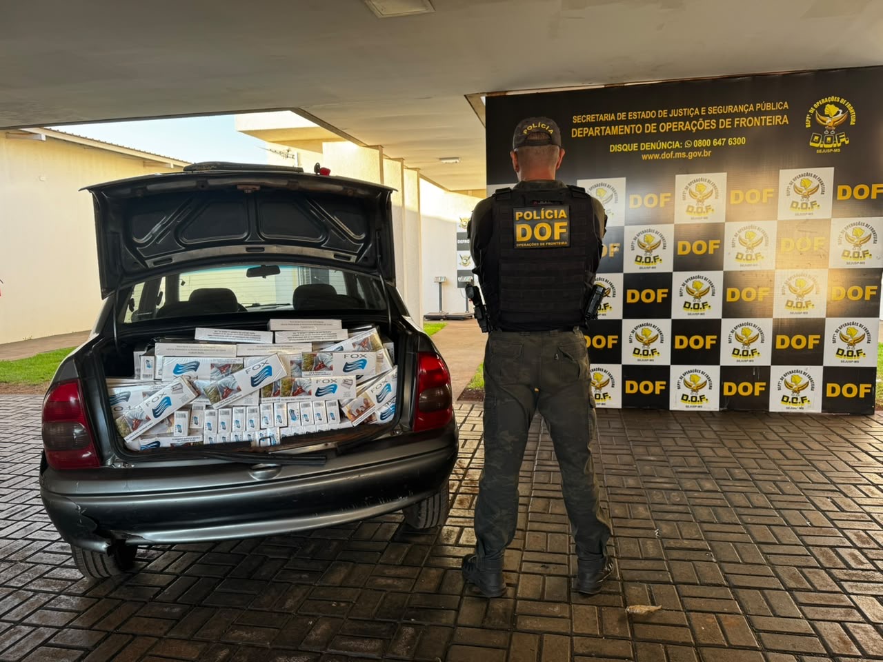 DOF apreende veículo carregado com cigarros contrabandeados em Ponta Porã